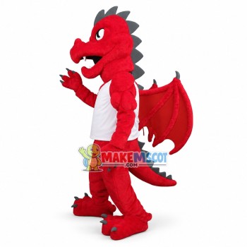 College Power Blaze the Red Dragon Mascot Costume College Power Blaze the Red Dragon Mascot Costume