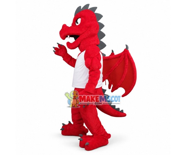 College Power Blaze the Red Dragon Mascot Costume College Power Blaze the Red Dragon Mascot Costume