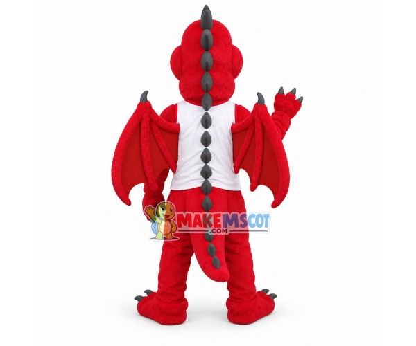College Power Blaze the Red Dragon Mascot Costume College Power Blaze the Red Dragon Mascot Costume