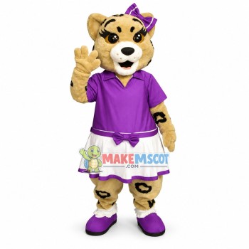 Cute Penelope the Panther Cub Mascot Costume	