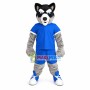 College Grey Husky Dog Mascot Costume 