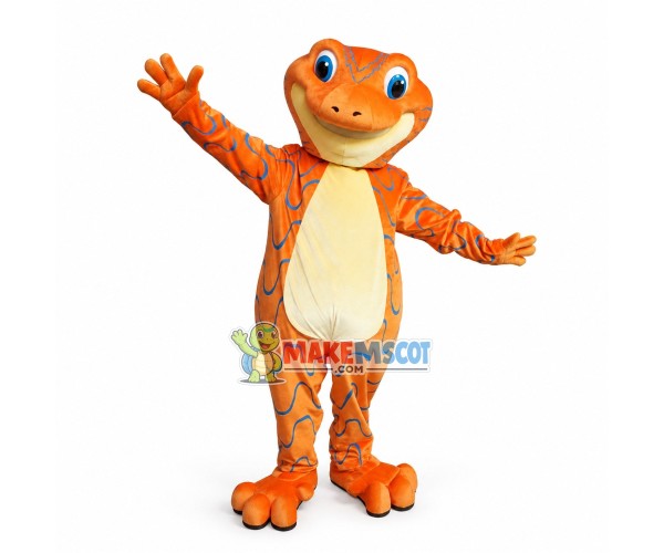 Orange Salamander Mascot Adult Costume 