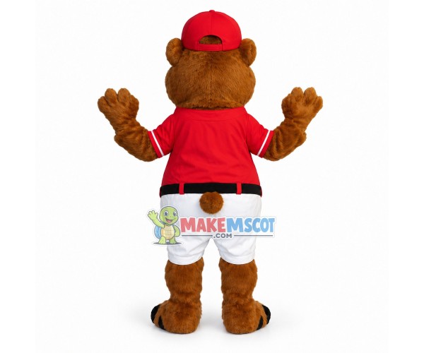 Baseball Brown Bear Mascot Costume 