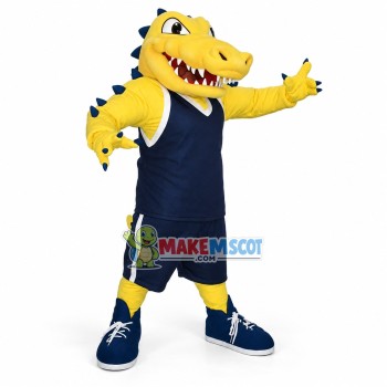 Sport Yellow Alligator School Mascot Costume 