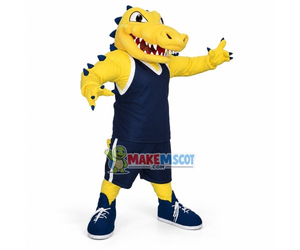 Sport Yellow Alligator School Mascot Costume 