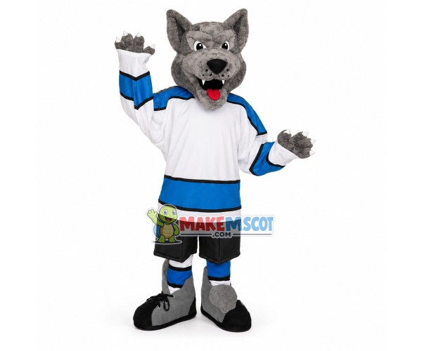 Sport Gray Wolf Mascot Costume 