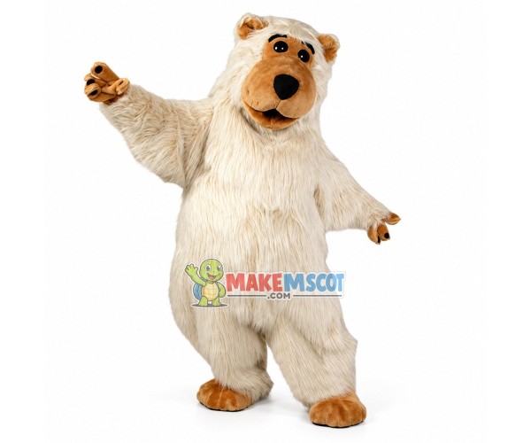 White Ape Long Fur Mascot Costume 