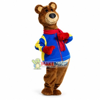 Brisky Bear Mascot Costume Fancy Dress Outfit Brisky Bear Mascot Costume Fancy Dress Outfit