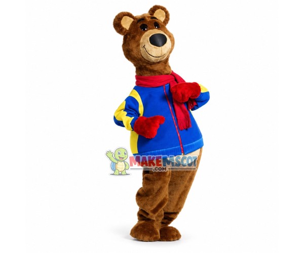 Brisky Bear Mascot Costume Fancy Dress Outfit Brisky Bear Mascot Costume Fancy Dress Outfit
