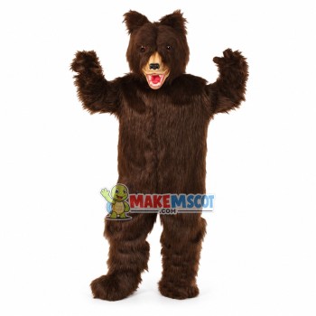 Fierce Grizzly Bear Long Fur Mascot Costume Fierce Grizzly Bear Long Fur Mascot Costume
