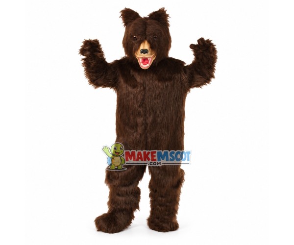 Fierce Grizzly Bear Long Fur Mascot Costume Fierce Grizzly Bear Long Fur Mascot Costume