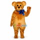 Teddy Bear With Blue Bow Mascot Costume Teddy Bear With Blue Bow Mascot Costume
