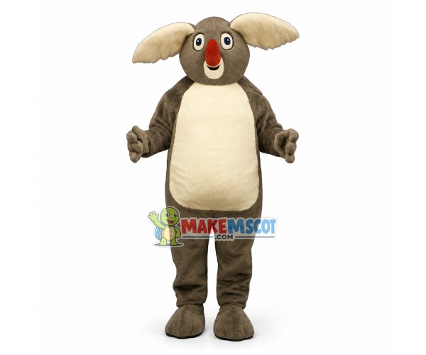 Fat Koala With Big Ears And Red Nose Mascot Costume Fat Koala With Big Ears And Red Nose Mascot Costume