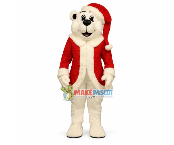 Christmas White Bear Mascot Costume