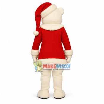 Christmas White Bear Mascot Costume Christmas White Bear Mascot Costume