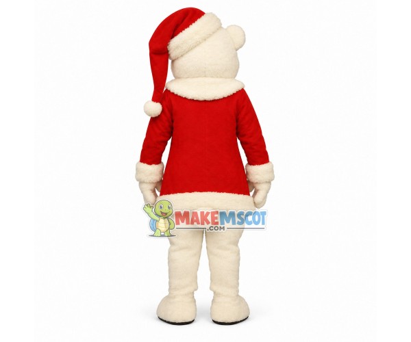 Christmas White Bear Mascot Costume Christmas White Bear Mascot Costume