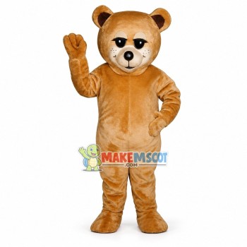 Shy Light Brown Bear Mascot Costume Shy Light Brown Bear Mascot Costume