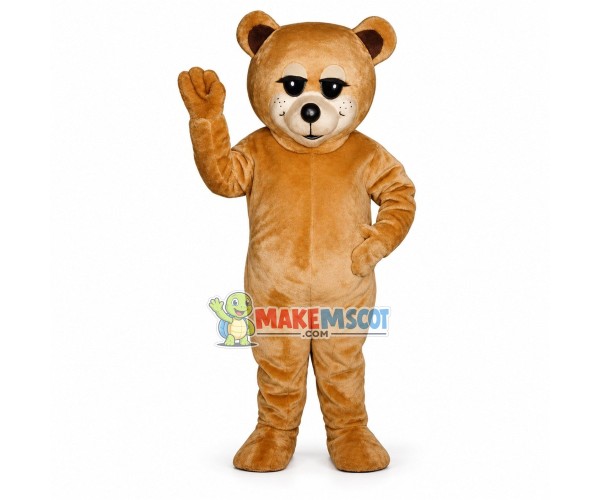 Shy Light Brown Bear Mascot Costume Shy Light Brown Bear Mascot Costume