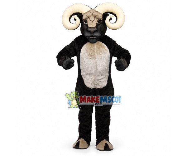 Black Ram Animal Mascot Costume Black Ram Animal Mascot Costume