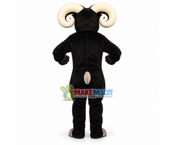 Black Ram Animal Mascot Costume Black Ram Animal Mascot Costume