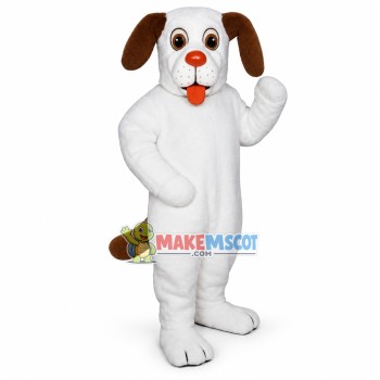 Loyal White Dog Mascot Costume Loyal White Dog Mascot Costume