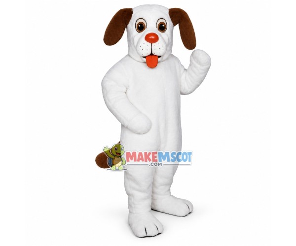 Loyal White Dog Mascot Costume Loyal White Dog Mascot Costume