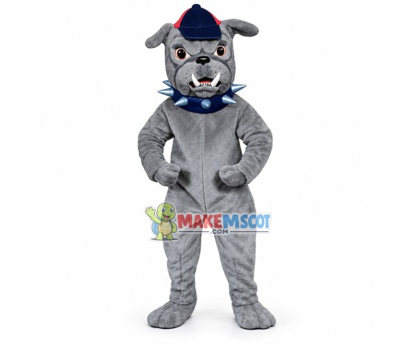 Sport Grey Bulldog Mascot Costume Sport Grey Bulldog Mascot Costume