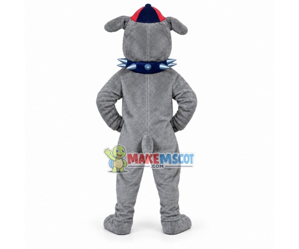Sport Grey Bulldog Mascot Costume 