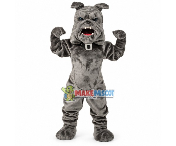 Power Gray Bully Mascot Costume Power Gray Bully Mascot Costume