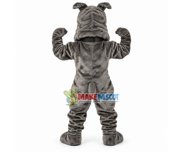 Power Gray Bully Mascot Costume Power Gray Bully Mascot Costume