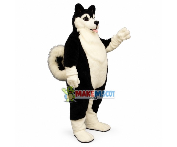 Lovely Black Alaskan Malamute Mascot Adult Costume Lovely Black Alaskan Malamute Mascot Adult Costume