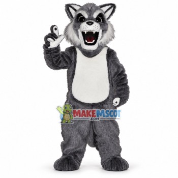 Fierce Grey Husky Mascot Adult Costume Fierce Grey Husky Mascot Adult Costume