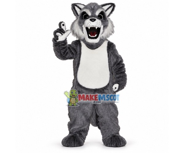 Fierce Grey Husky Mascot Adult Costume Fierce Grey Husky Mascot Adult Costume