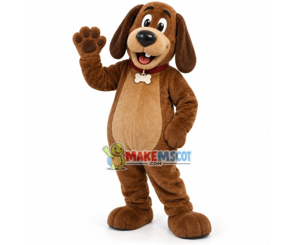 Adorable Brown Hound Family Pet Mascot Adult Costume 