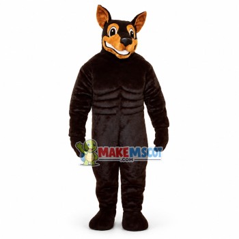 Power Doberman Pinscher Mascot Adult Costume 