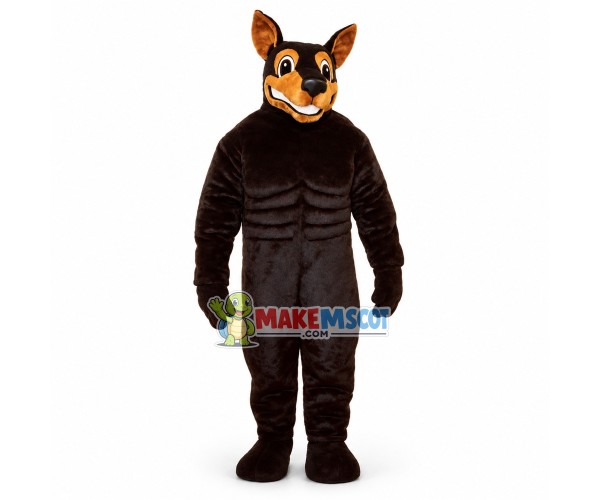 Power Doberman Pinscher Mascot Adult Costume 