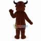 Happy Brown Bull Mascot Costume 