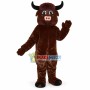 Happy Brown Bull Mascot Costume 
