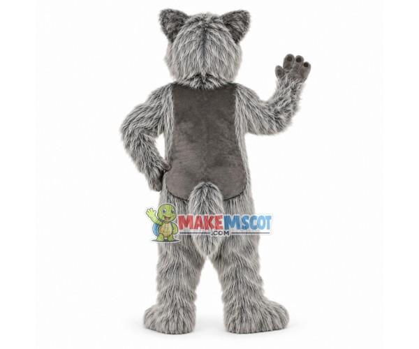 Grey Wolf Dog Long Fur Mascot Costume Grey Wolf Dog Long Fur Mascot Costume