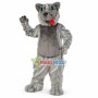 Grey Wolf Dog Long Fur Mascot Costume 
