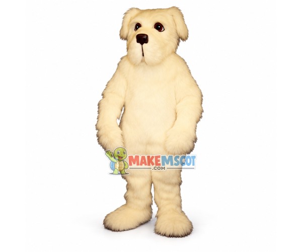Fluffy White Dog Mascot Costume Fluffy White Dog Mascot Costume