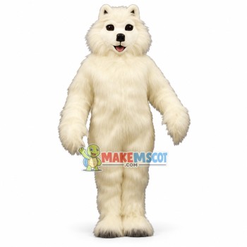 Adorable Sam Samoyed Mascot Costume Adorable Sam Samoyed Mascot Costume