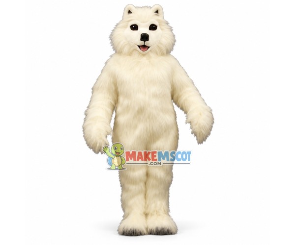 Adorable Sam Samoyed Mascot Costume Adorable Sam Samoyed Mascot Costume