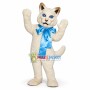 White Cat With Bow Mascot Costume 