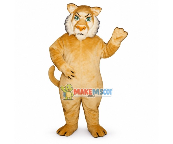Young Beige Lion Mascot Costume Young Beige Lion Mascot Costume