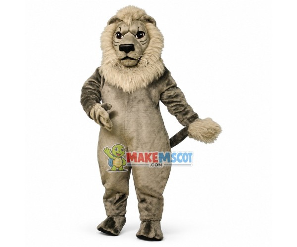 Grey Lion King Mascot Costume Grey Lion King Mascot Costume