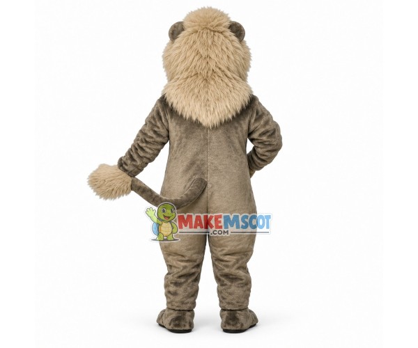 Grey Lion King Mascot Costume Grey Lion King Mascot Costume