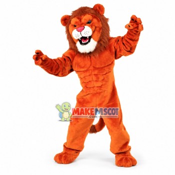 Power Orange Lion Mascot Costume Power Orange Lion Mascot Costume