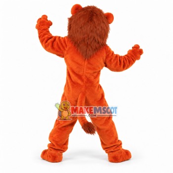 Power Orange Lion Mascot Costume Power Orange Lion Mascot Costume