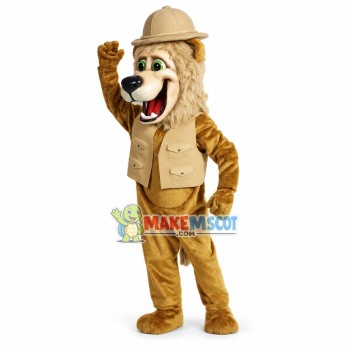 Explorer Lion Mascot Costume Explorer Lion Mascot Costume
